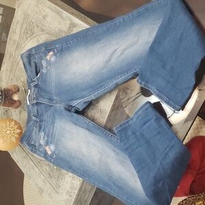 LEVI'S WOMEN'S MID RISE SKINNY FIT EMBROIDERY FLOWERS LIGHT WASH JEANS 32